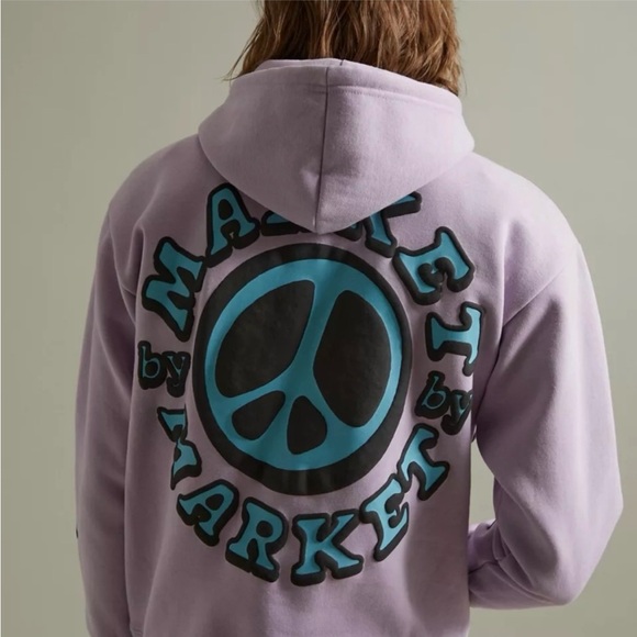 Urban Outfitters Market Lock Peace Hoodie Sweatshirt - Picture 2 of 5